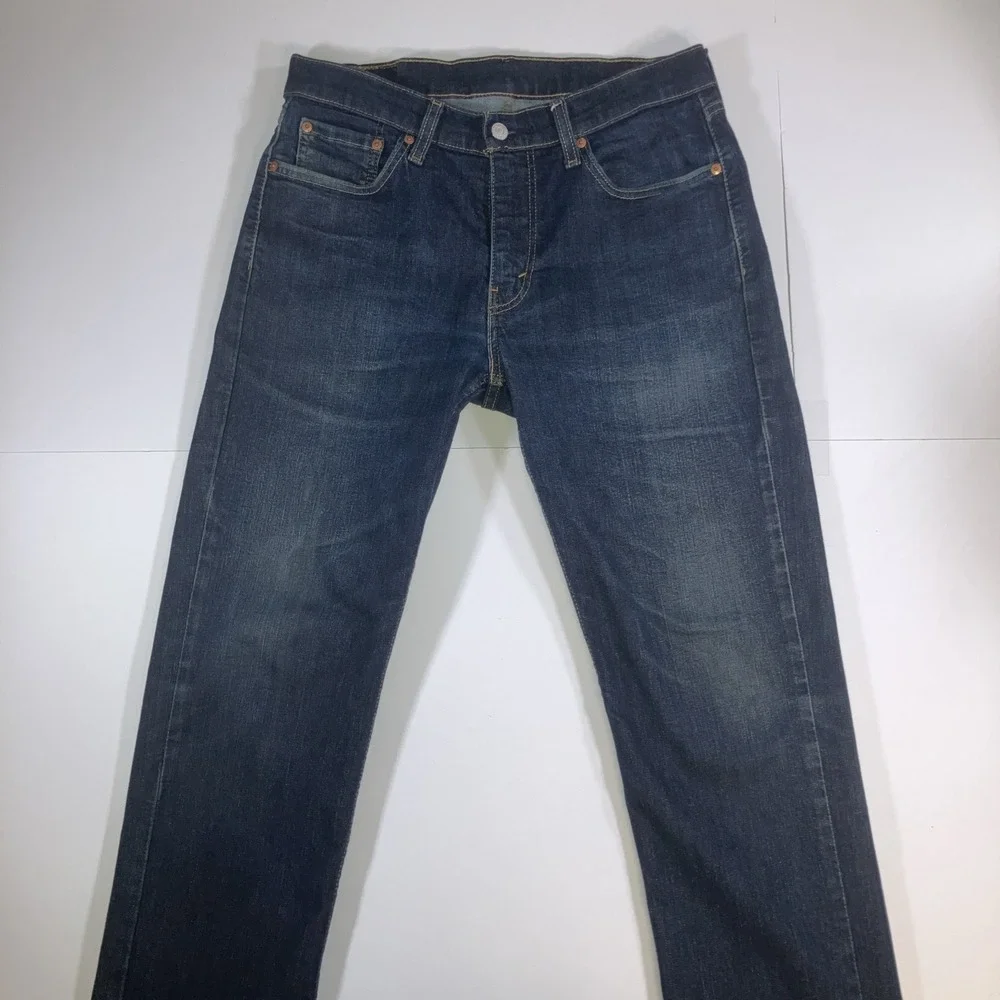 Levi's 514 Jeans Mens 32x30 Dark Wash Blue Straight Fit Stretch Denim